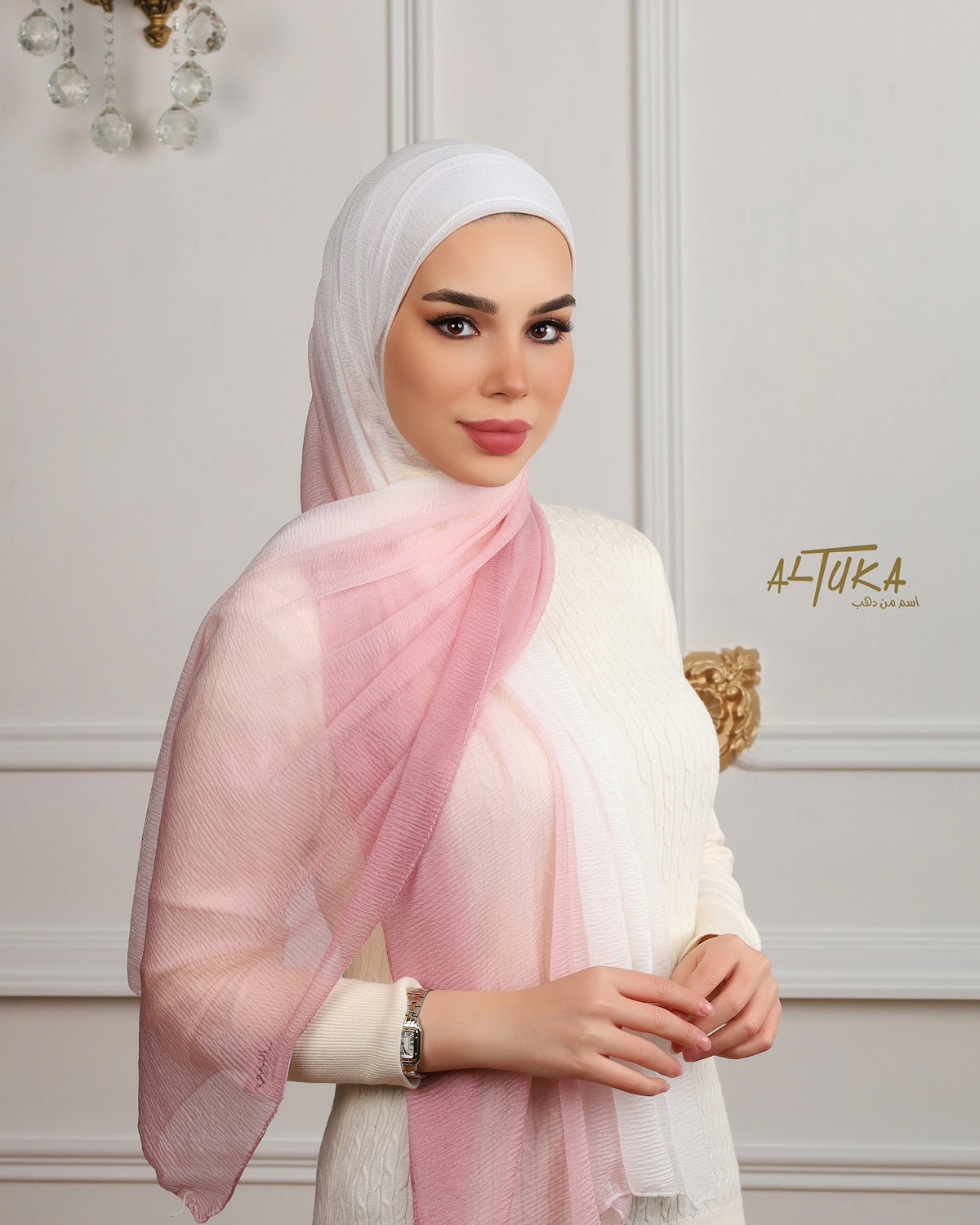 pink rainbow كشمير بينك مموج