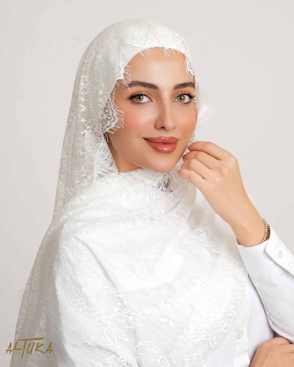 شال دانتيل كامل فرنسي