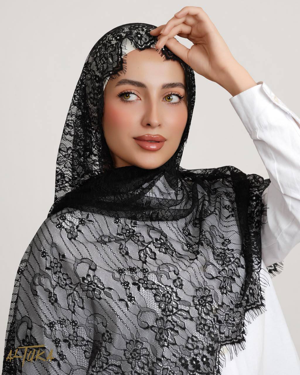 شال دانتيل كامل فرنسي