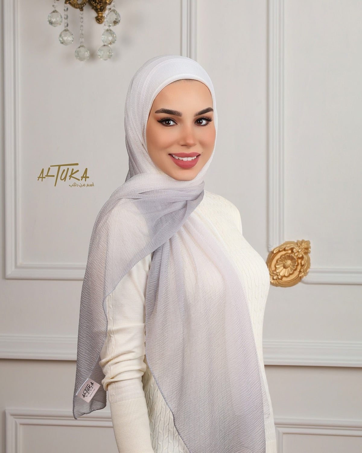 pink rainbow كشمير بينك مموج - ALTUKA HIJABI AJMAN CITY CENTER