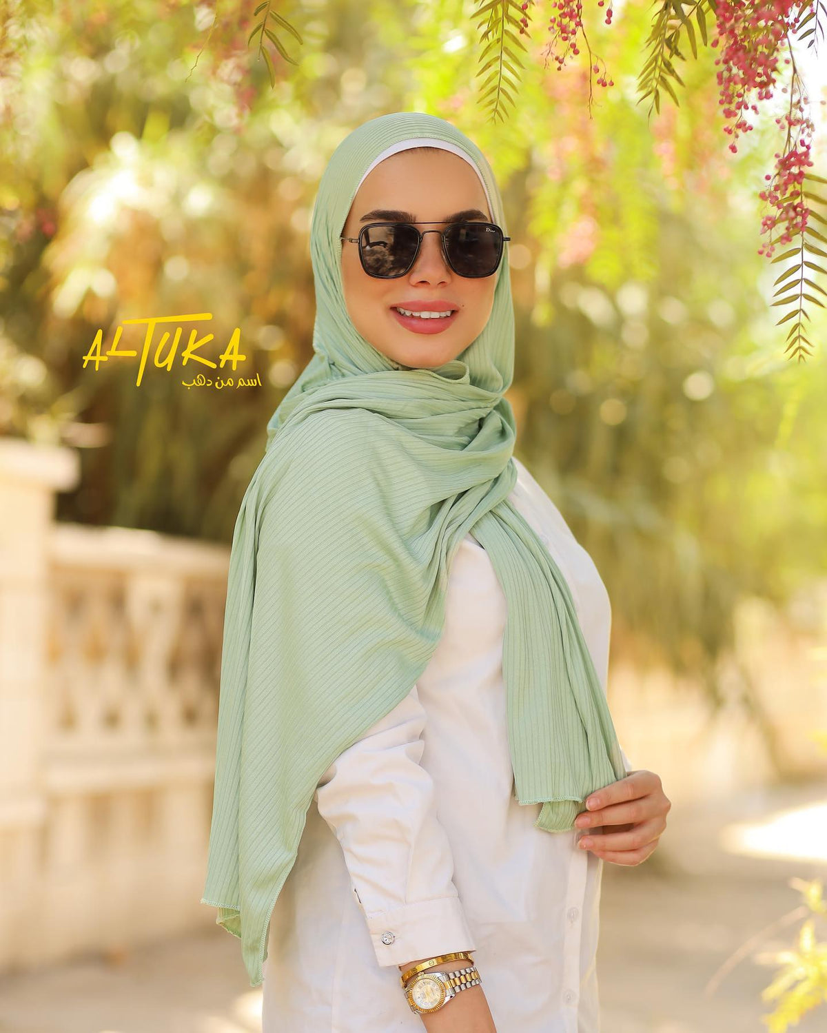 حجاب قطن كويتي مقلم - ALTUKA HIJABI AJMAN CITY CENTER
