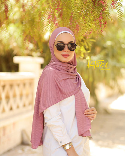 حجاب قطن كويتي مقلم - ALTUKA HIJABI AJMAN CITY CENTER