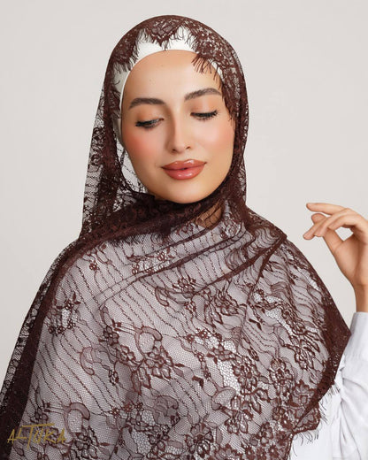 شال دانتيل كامل فرنسي