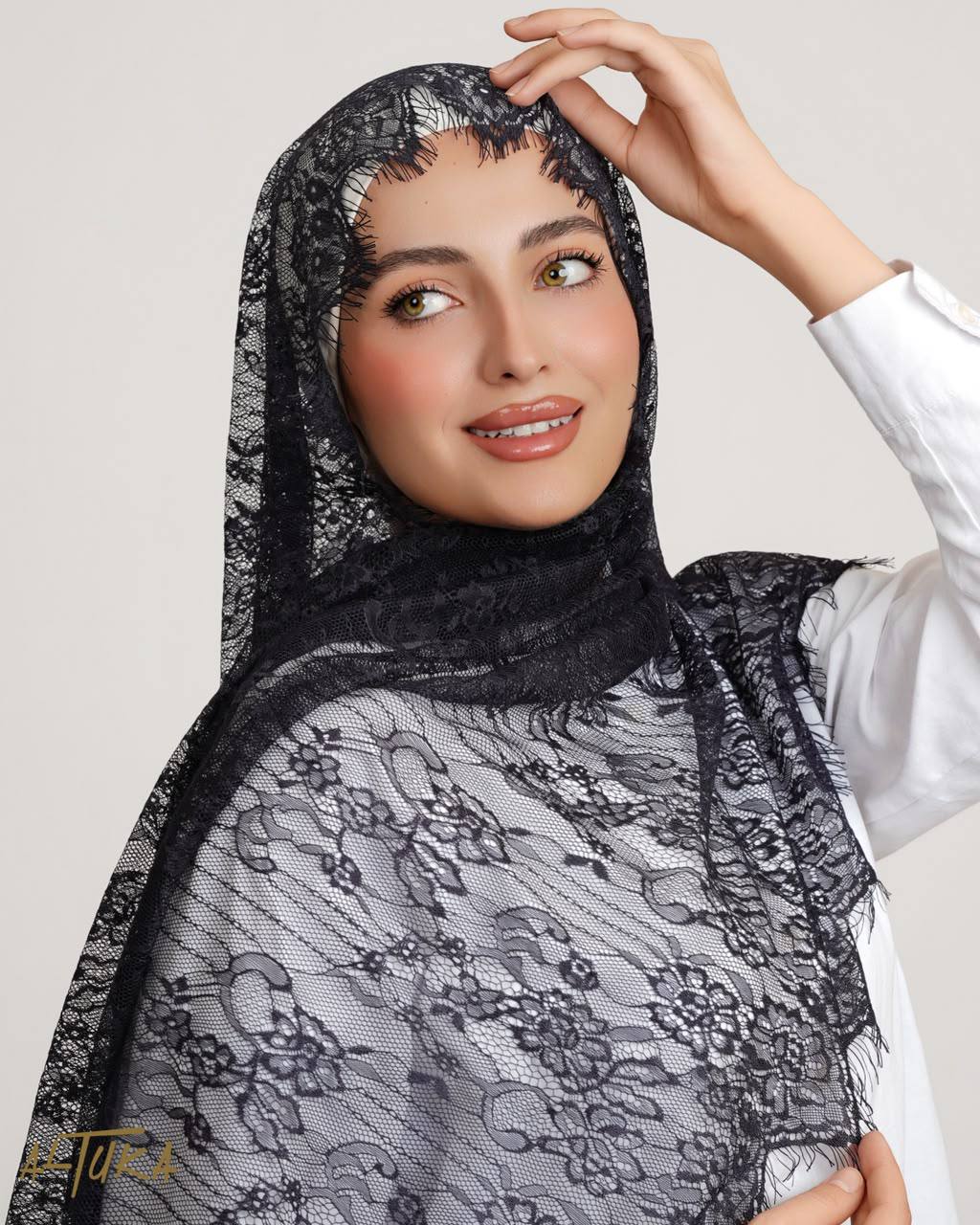 شال دانتيل كامل فرنسي