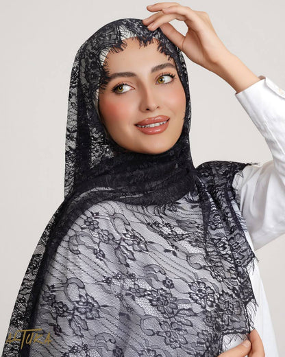 شال دانتيل كامل فرنسي