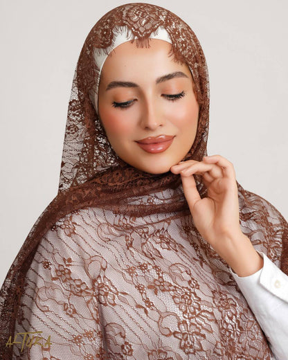 شال دانتيل كامل فرنسي