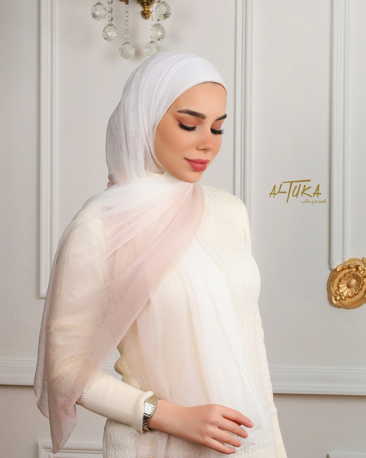 pink rainbow كشمير بينك مموج - ALTUKA HIJABI AJMAN CITY CENTER