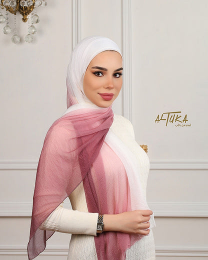 pink rainbow كشمير بينك مموج - ALTUKA HIJABI AJMAN CITY CENTER